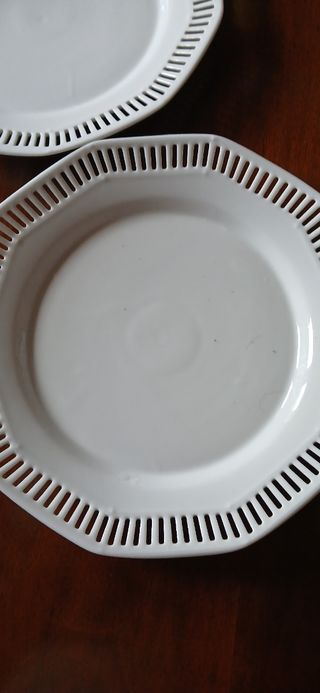 2 piatti porcellana vintage ottagonali