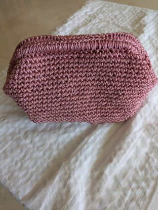 Clutch rosa hecho a mano