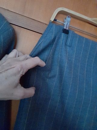 Traje chaqueta Zara gris a rayas lana.