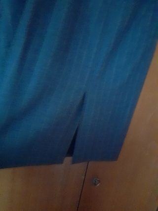 Traje chaqueta Zara gris a rayas lana.