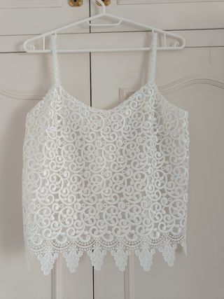 Top blanco encaje