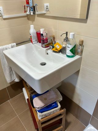 Lavabo de pie marca ideal rectangular y suspendido