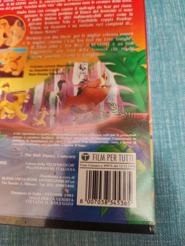 VHS il Re Leone Disney nuovo
