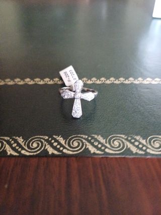 Anillo cruz plata 925
