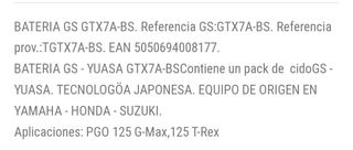 BATERIA MOTO GTXA-BS 