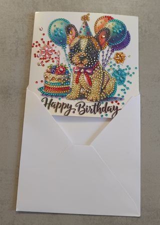 Tarjeta felicitación cumpleaños perro