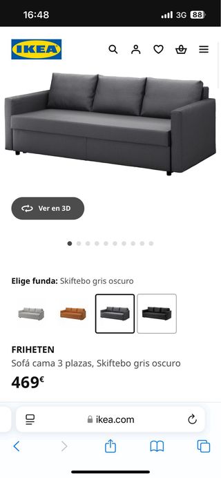 Sofá cama FRIHETEN azul IKEA