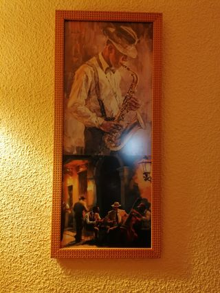 Cuadro Jazz - Música Vintage 23cm x 52cm