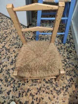 2 sillas mimbre infantiles - beige