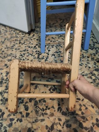 2 sillas mimbre infantiles - beige