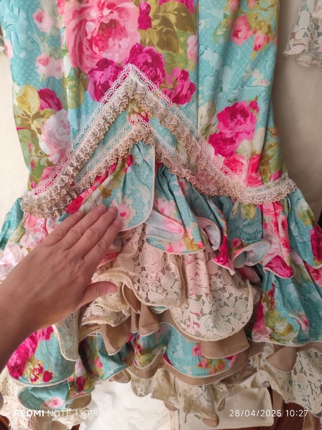 Traje de gitana niña turquesa