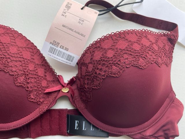 Sujetador ELLE burdeos - Talla 90C