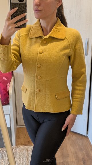 Chaqueta lana mostaza vintage
