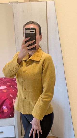 Chaqueta lana mostaza vintage