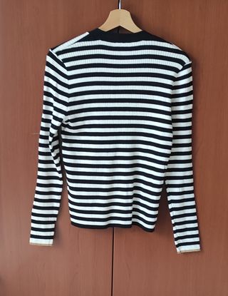 Cardigan a righe bianche e nere, M-L