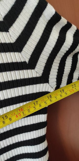 Cardigan a righe bianche e nere, M-L