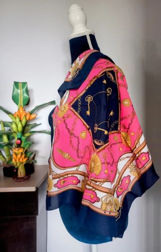 Foulard Marc Laury Paris blu-fuxia