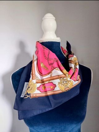 Foulard Marc Laury Paris blu-fuxia
