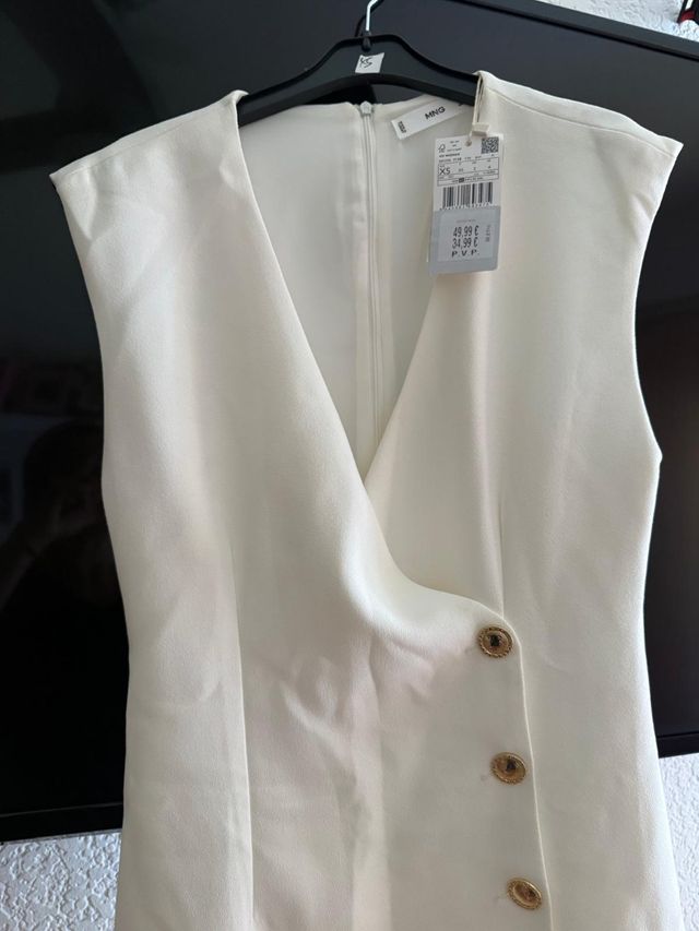 Vestido Blanco Mango - Talla xs