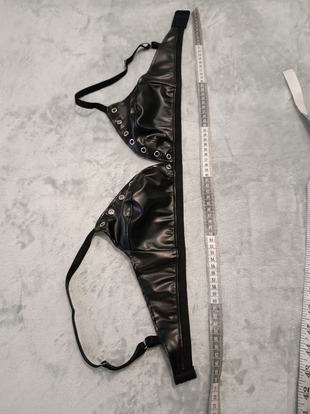 Sujetador negro polipiel - Talla G