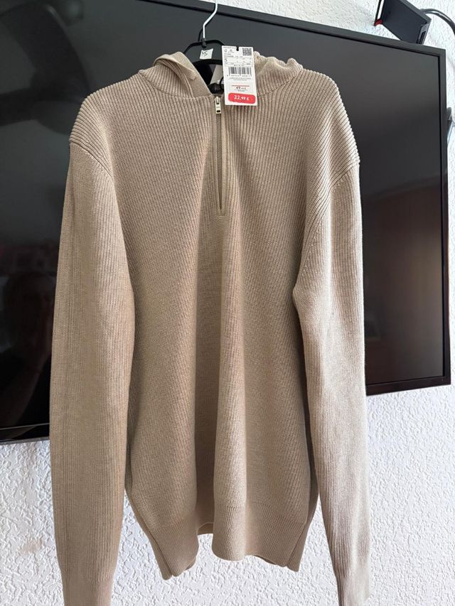 Sudadera Mango beige talla S Hombre