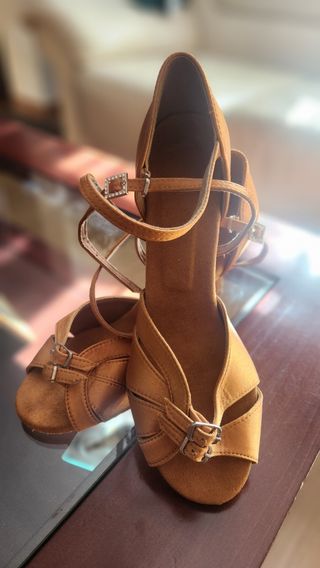 Zapatos baile salón marrones mujer 40