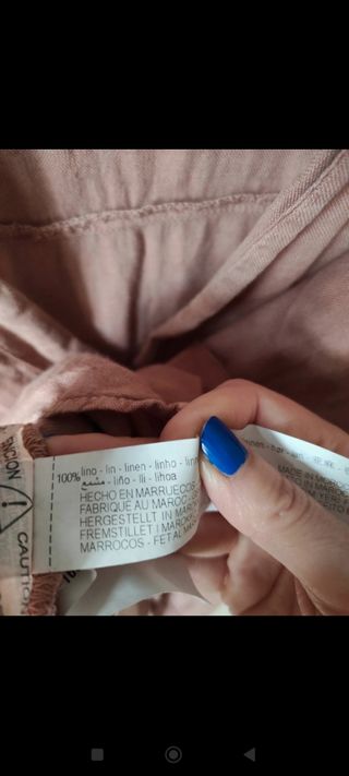 Camisa lino rosa Zara