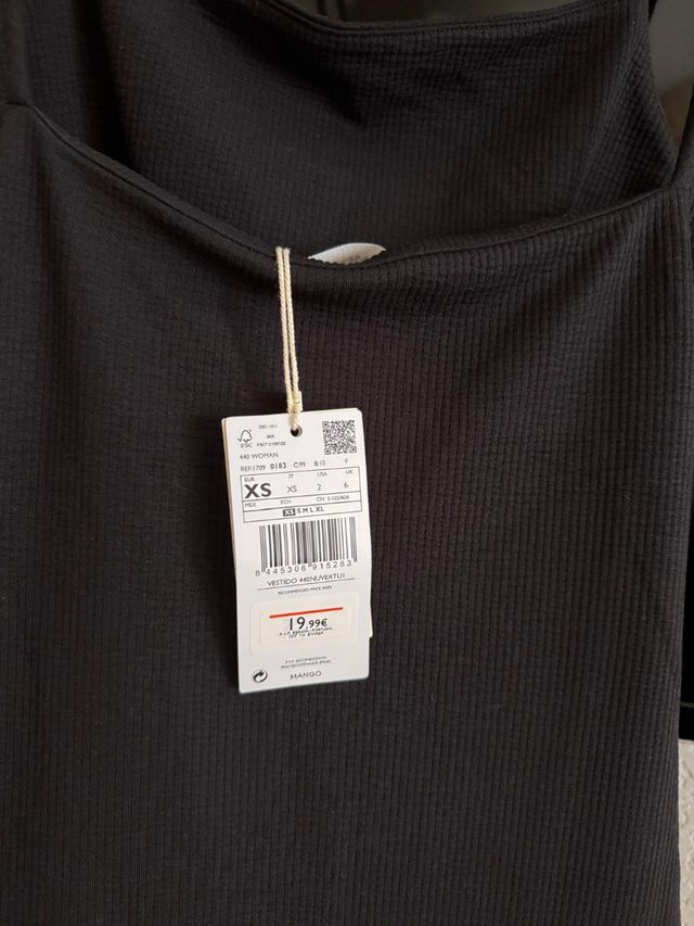 Vestido Negro Mango XS