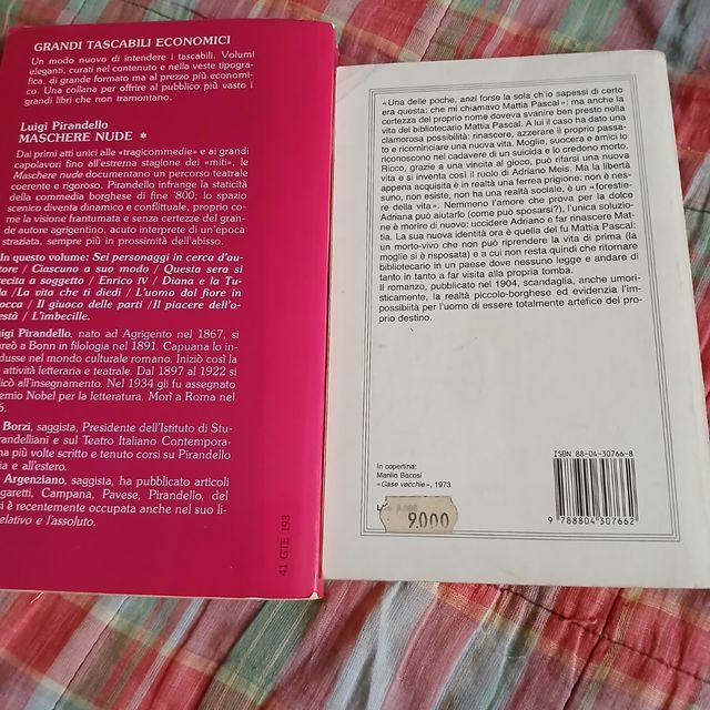 Il Fu Mattia Pascal e maschere nide
Segni ingialli