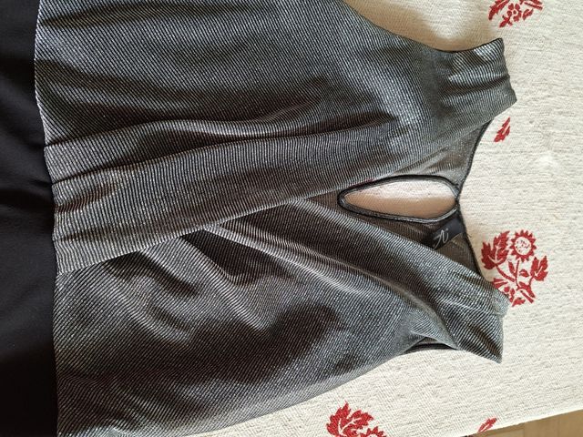 Tuta jumpsuit elegante argento-nero