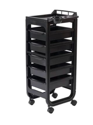 Carro peluquería negro 5 cajones