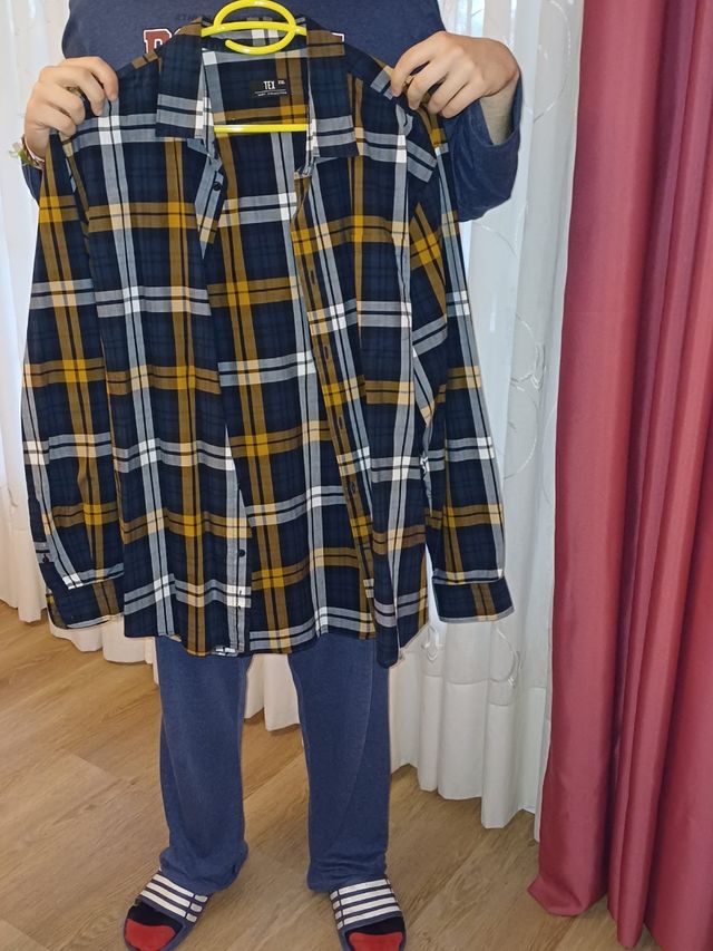 Camisa de Cuadros azules y amarillos Talla XXL