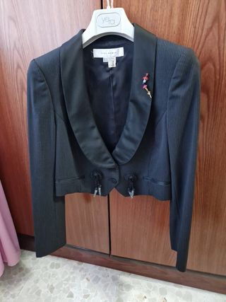 Chaquetilla Zara Woman negra a rayas