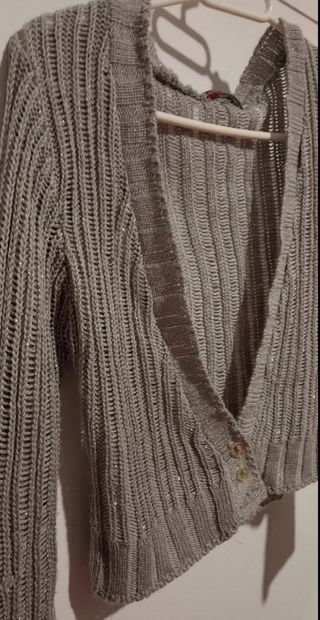 Bolero gris y plateado