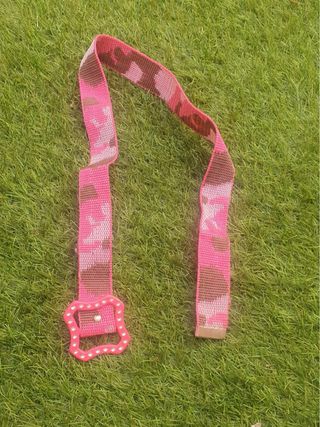 Cinturon militar rosa y marron