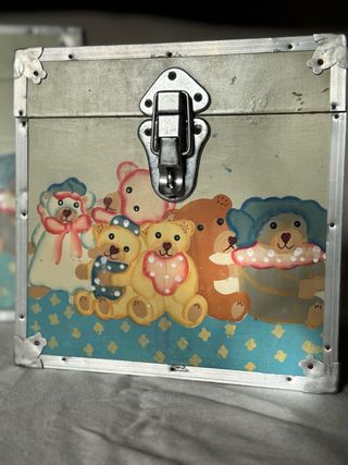 2 unici e adorabili bauli vintage dipinti a mano