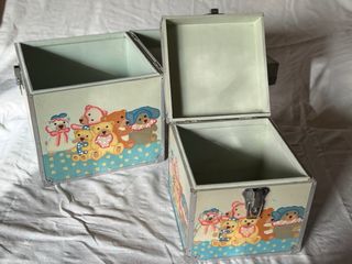2 unici e adorabili bauli vintage dipinti a mano