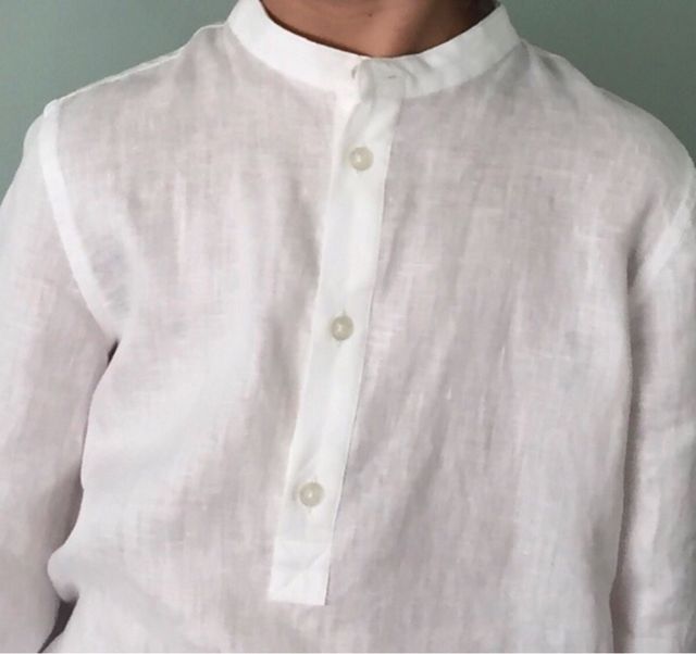 Camisa lino niño blanca