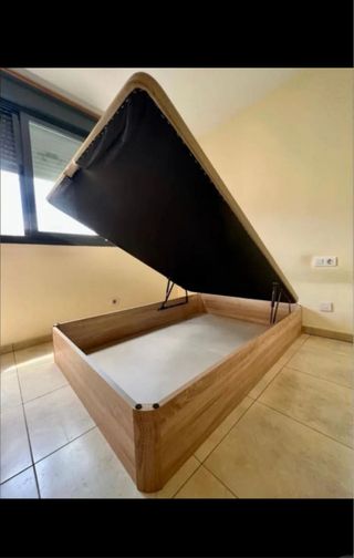 Cama almacenaje madera