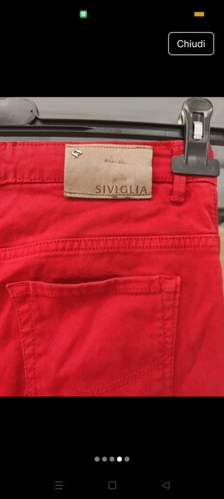 Pantaloni Rosso Cotone Siviglia 16 anni