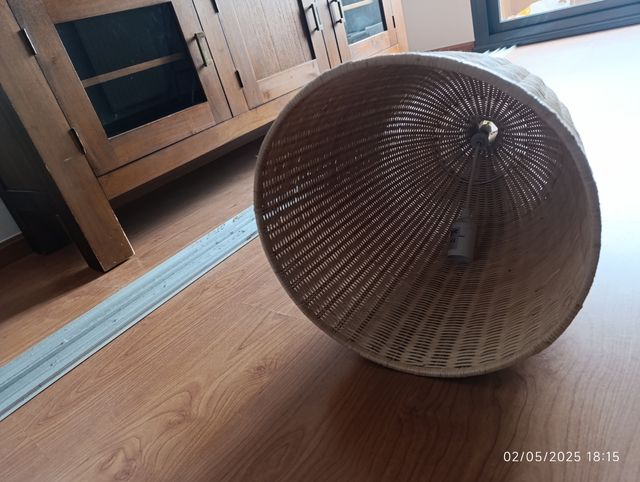 Lámpara mimbre beige - colgante