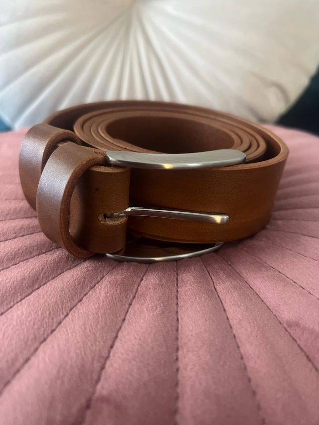 Cintura in pelle marrone