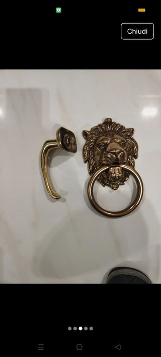 Maniglia & Battente Leone in Ottone