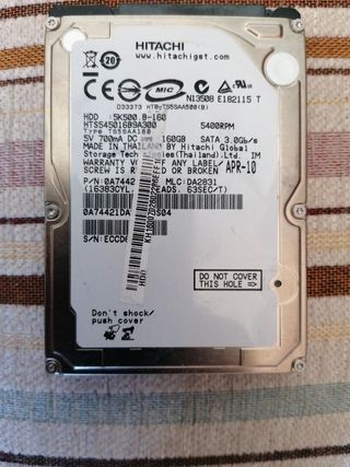 Disco Duro 160 Gb Hitachi 5K500.B-160 , 2,5", SATA