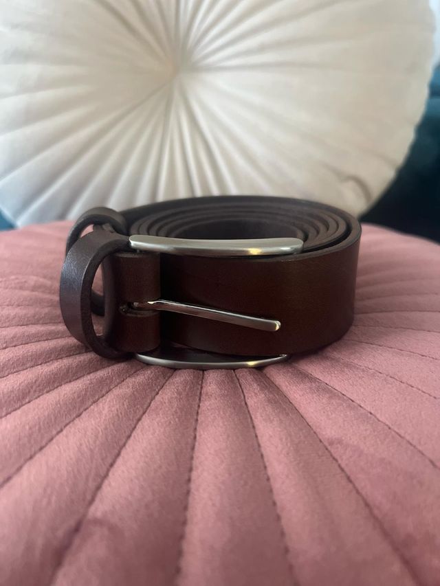 Cintura in pelle marrone
