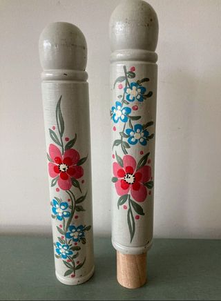 Estuche Antiguo Madera Flores