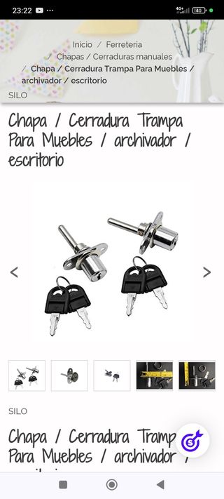 Cerradura para muebles para cajones 2 por  4€