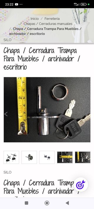 Cerradura para muebles para cajones 2 por  4€