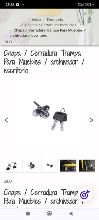 Cerradura para muebles para cajones 2 por  4€
