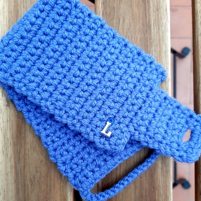 Cubretaza Crochet Azul Personalizada
